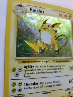 Raichu Base Set Holo Pokemon Card WOTC - Image 2