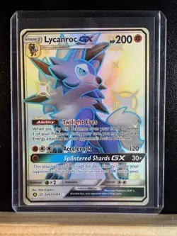 Lycanroc GX SV67/SV94 Rare Shiny GX Hidden Fates Shiny Vault Pokemon Near Mint - Image 1