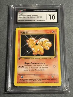 Vulpix Pokemon (1999) Base Set 1st Edition Spanish #68/102 CGC 10 GEM MINT POP 8 - Image 1