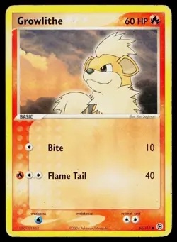 Growlithe 64/112 Common FireRed & LeafGreen Pokemon Heavily Played - Image 1
