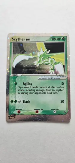 Pokemon Scyther Ex 102/109 Holo Ultra Rare Ruby & Sapphire Pokemon Vintage LP - Image 1