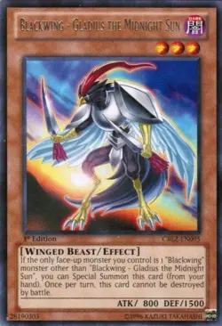 Yugioh! LP Blackwing - Gladius the Midnight Sun - CBLZ-EN095 - Rare - Unlimited - Image 1