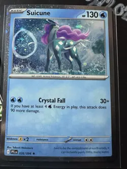 Suicune 026/094 Cosmos Holo Promo With SWIRL! Phantasmal Flames Rare Pokemon TCG - Image 1