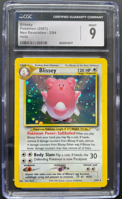Pokemon Blissey Neo Revelation Holo Rare 2/64 CGC MINT 9 2001 - Image 1