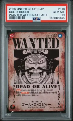 2025 ONE PIECE JPN OP13-CARRYING ON HIS WILL #118 GOL D. ROGER PSA 10 - Image 1
