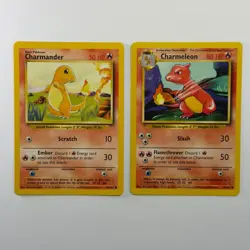 Pokemon TCG Charmander Charmeleon 2-Card Evolution Lot WOTC Vintage 1999 - Image 1