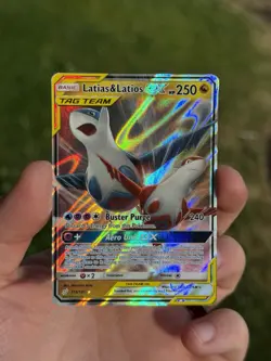 Pokemon Latias & Latios GX Holo Ultra Rare TCG Card Sun & Moon 113/181 - Image 2