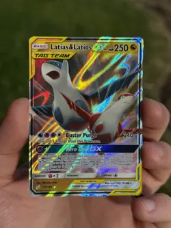 Pokemon Latias & Latios GX Holo Ultra Rare TCG Card Sun & Moon 113/181 - Image 3