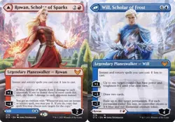 Rowan, Scholar of Sparks // Will, Scholar of Frost - Extended Art STX NM MTG - Image 1