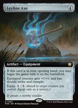 Leyline Axe (#485) - Extended Art FDN NM MTG - Image 1