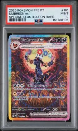 2025 POKEMON PORTUGUESE PRE PT-PRISMATIC EVOLUTIONS #161 UMBREON EX PSA 9 - Image 1