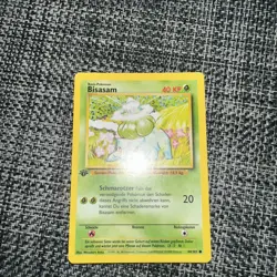 Bisasam Bulbasaur Pokemon TCG German Base Set 44/102 Card Lightly Played LP - Image 1
