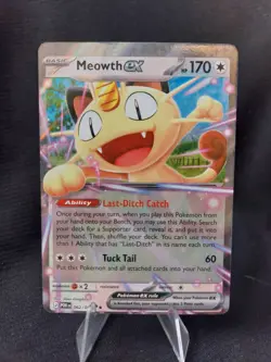Meowth ex 062/088 OFF CENTER Perfect Order Holo Pokemon TCG - NM - Image 1