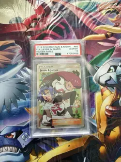 2019 POKEMON SUN & MOON HIDDEN FATES #68 FULL ART/JESSIE & JAMES PSA 10 - Image 1