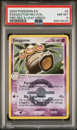 PSA 8 2004 Pokemon Exeggutor #22 Reverse Holo Ex Fire Red & Leaf Green - Image 1
