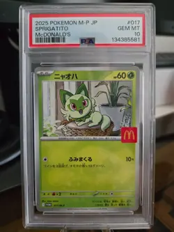 2025 Pokemon Japanese McDonald's Promo Sprigatito 017/M-P PSA 10 - Image 3
