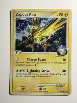 Pokemon Zapdos G Lv.60 Holo Card 12/99 Team Galactic's Pokemon LP/NM - Image 1