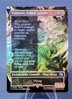 Summon Primal Garuda Borderless Foil NM FIN 360 MTG FINAL FANTASY 🔮 - Image 1
