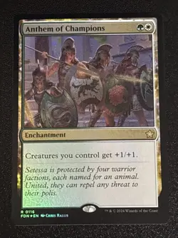 MTG Foundations Anthem of Champions Foil 0116 NM Rare - Image 1