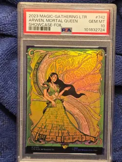 2023 MTG Lord of the Rings #742 Arwen Mortal Queen Showcase Foil Gem Mint PSA 10 - Image 1