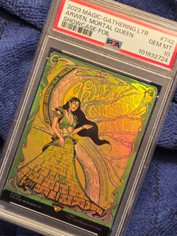 2023 MTG Lord of the Rings #742 Arwen Mortal Queen Showcase Foil Gem Mint PSA 10 - Image 2