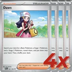 4x Dawn 087/094 Playset Trainer Phantasmal Flames Pokemon TCG - Image 1