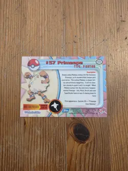 Primeape #57 Non-Foil Topps Blue Logo Pokemon TV Animation Edition - Image 2