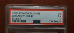 2000 Pokemon Base Set 2 Chansey Holo 3/130 PSA 5 EX - Image 4