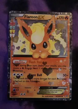 Pokemon Flareon EX Full Art Holo Ultra Rare RC6/RC32 Radiant Collection - Image 1