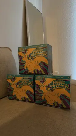 Pokemon Elite Trainer Box Mega Evolution Ascended Heroes 3x Dragonite TCG - Image 1