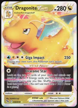 Pokemon GO Dragonite VSTAR 050/078 Holo VSTAR Rare Pokemon NM/M - Image 1