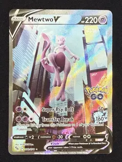 Mewtwo V 072/078 Pokemon GO Ultra Rare Full Art Holo Near Mint - Image 1