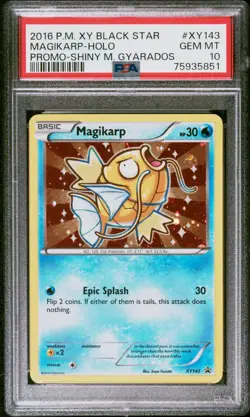 2016 POKEMON XY BLACK STAR PROMO SHINY MEGA GYARADOS XY143 MAGIKARP PSA 10 - Image 1