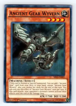Yugioh Ancient Gear Wyvern SR03-EN003 Super Rare - NM 💎 - Image 1