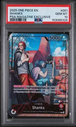 2025 One Piece Promos PSA Magazine Exclusive Shanks #001 PSA 10 - Image 1