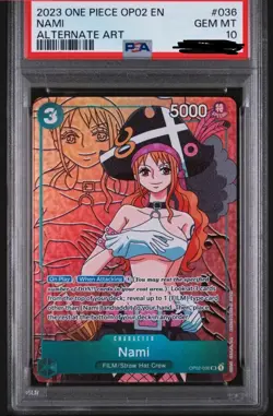 PSA 10 GEM MINT - NAMI ALTERNATE ART OP02-036 - One Piece Paramount War - Image 1