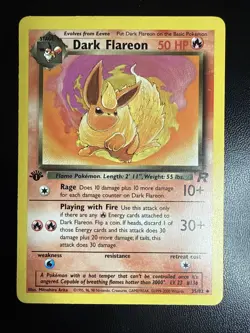 Dark Flareon 35/82 Common 1st Edition Team Rocket Pokemon Card - Image 1