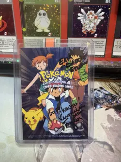 1999 Pokemon Topps TV Animation Series 1 Checklist Card Holo Foil Signed - Image 1