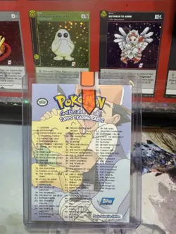 1999 Pokemon Topps TV Animation Series 1 Checklist Card Holo Foil Signed - Image 2