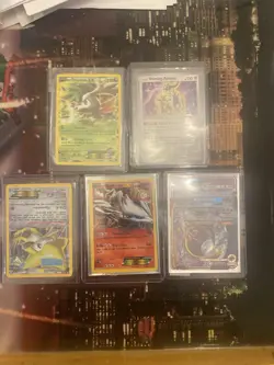 Pokemon Lot 5 GX EX Cards Lunala GX Shining Arceus Shaymin Jirachi - Image 1