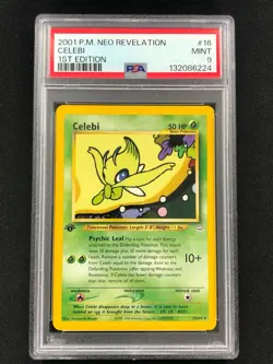 Pokemon 2001 Celebi 1st 16/64 Neo PSA 9 Mint - Image 1