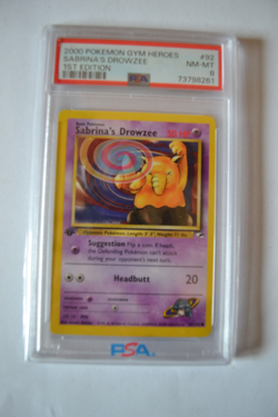 Sabrina's Drowzee - #92 Gym Heroes - 1st Edition EN Pokemon PSA 8 - Image 1