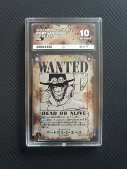 Portgas D Ace OP13-119 SP Wanted One Piece Japanese - Ace 10 Gem Mint - Image 1