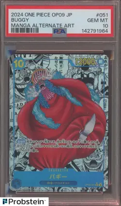 2024 One Piece Japanese Buggy Manga Alternate Art #OP09-051 PSA 10 GEM MINT - Image 1