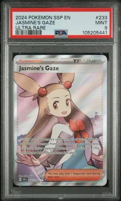 Pokemon Card - Jasmine’s Gaze - 233/191 - Surging Sparks Ultra Rare - PSA 9 - Image 1