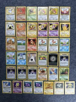 37 Original Pokemon TCG Cards Jungle Fossil Gym Challenge Base Set 2 WOTC Bundle - Image 1