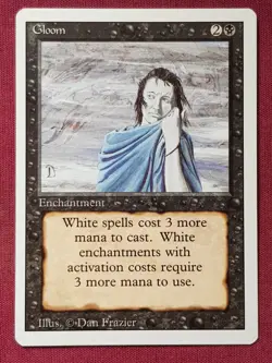 Magic The Gathering REVISED EDITION GLOOM black card MTG - Image 1