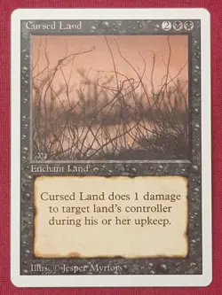 Magic The Gathering REVISED EDITION CURSED LAND black card MTG - Image 1