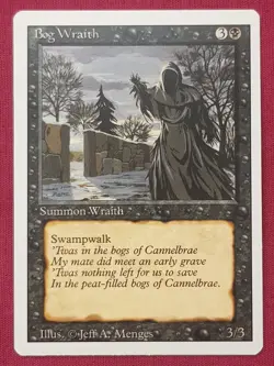 Magic The Gathering REVISED EDITION BOG WRAITH black card MTG - Image 1