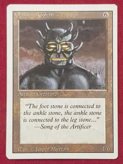 Magic The Gathering REVISED EDITION OBSIANUS GOLEM artifact card MTG - Image 1